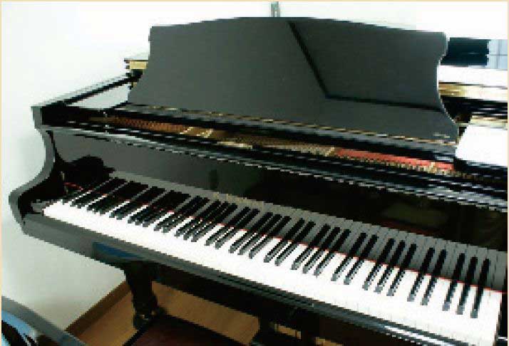 レッスンには本格的なグラン ドピアノで個人に合わせて丁 寧に指導致します。 